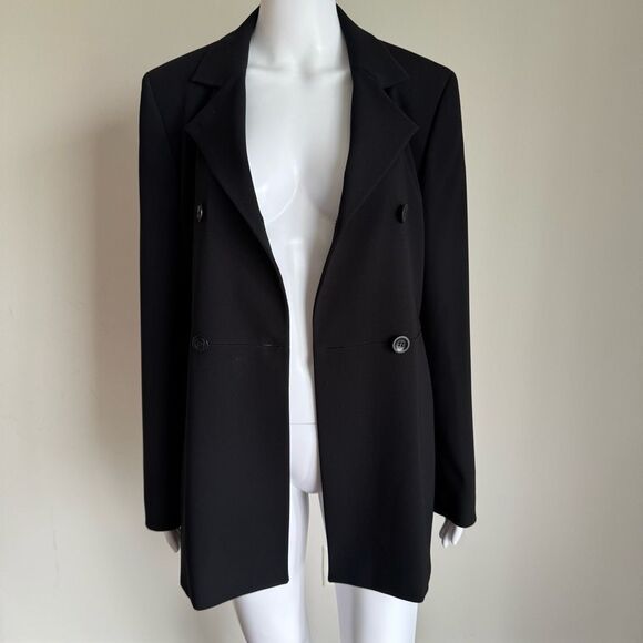 Max Mara Made In Italy Black Double Breasted Suit Jacket - Picture 5 of 7